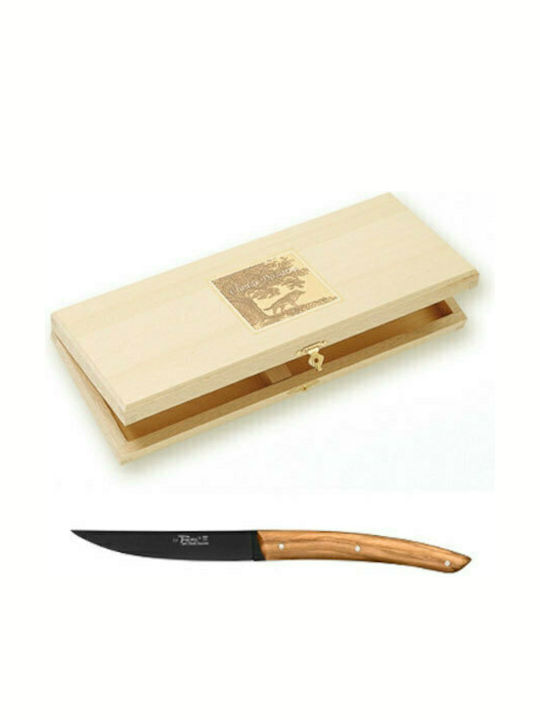 Claude Dozorme Olive Wood Thiers Black Blade- Laguiole Ножове Комплект от Неръждаема Стомана 6бр