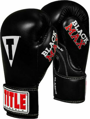 Title Boxing Black Max Boxhandschuhe aus Kunstleder Schwarz