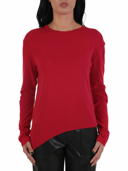 TWENTY KNIT NECKLINE ASYMMETRIC NECKLINE RED FINISH