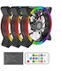 Alseye Halo 4.0 Case Fan 120mm (1100rpm / 24.8cfm) με RGB Φωτισμό και Σύνδεση 3-Pin / 4-Pin Molex 3τμχ