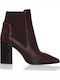 Sante Damen Chelsea Stiefeletten mit hohem Absatz Burgundisch