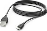 HAMA Regular USB 2.0 to micro USB Cable Μαύρο 3m (173788)