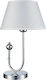 Elmark Carmen Metal Table Lamp for Socket E27 with White Shade and Silver Base