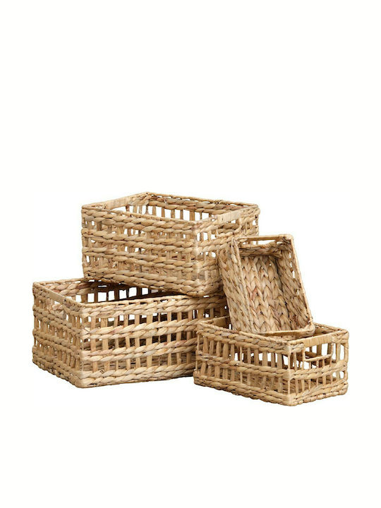 Wicker Decorative Baskets Set 4pcs Eurocasa