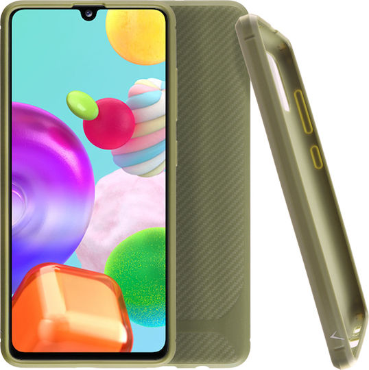 Volte-Tel Carbon Camera Protective Back Cover Σιλικόνης Χακί (Galaxy A41)