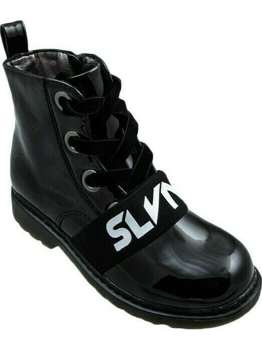 Silvian Heach Botine / Cizme - Negru Patent Leather