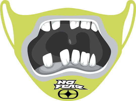Back Me Up Βαμβακερή Μάσκα No Fear Black Mouth Light Green 1τμχ
