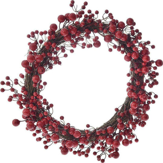 Iliadis Christmas Wooden Decorative Wreath 36cm Berries