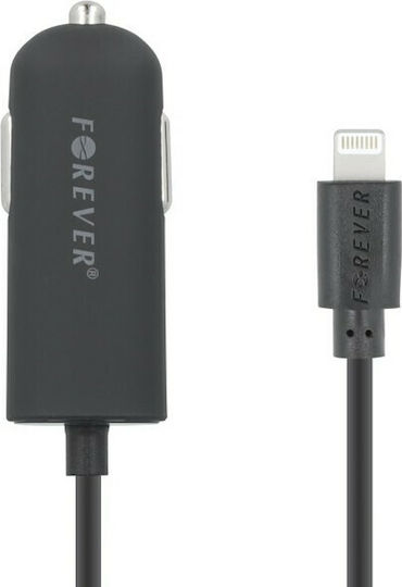 Forever Car Charger 2.1A with Cable Lightning Black Color