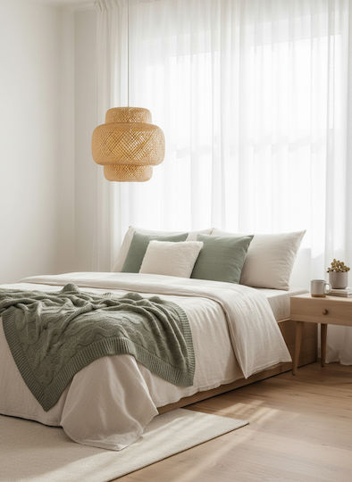 GloboStar Malvides Light Κρεμαστό Φωτιστικό Καφέ 56x54εκ.