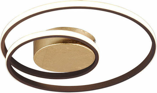 Trio Lighting Zibal Πλαφονιέρα Οροφής 39εκ. Χρυσή με Ενσωματωμένο LED