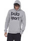 Body Action Men's Sweatshirt with Hood and Pockets Light Melange Grey