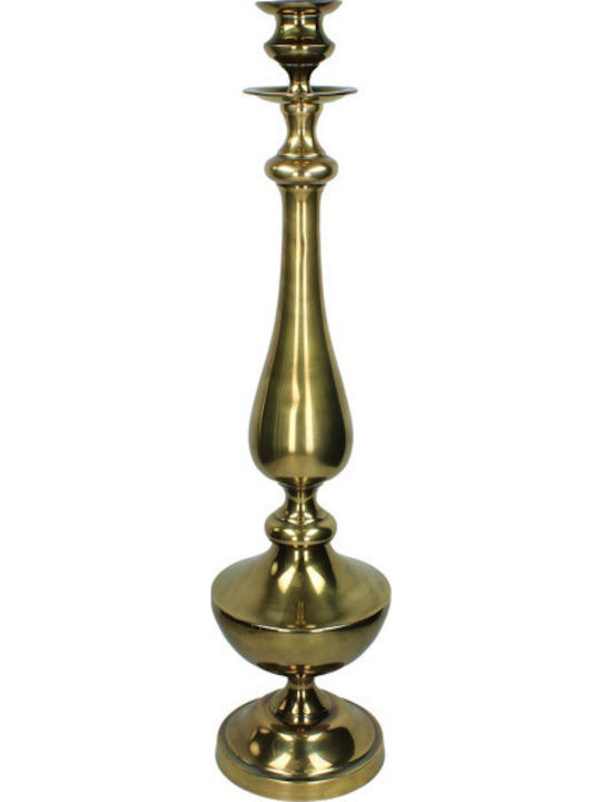 Zaros Candle Holder Aluminum Αλουμινένιο in Gold Color 18x18x78cm 1pcs