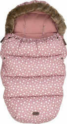 FreeOn Dots Universal Stroller Footmuff with Fleece Lining 100x55cm Pink