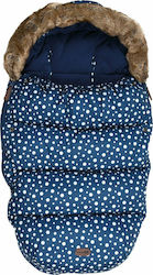 FreeOn Dots Waterproof Stroller Footmuff with Fleece Lining 100x55cm Blue