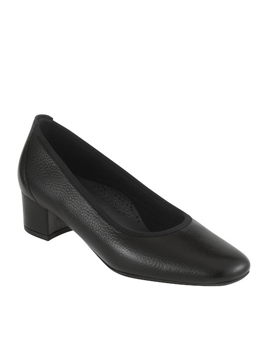 Naturelle Anatomic Leather Black Low Heels