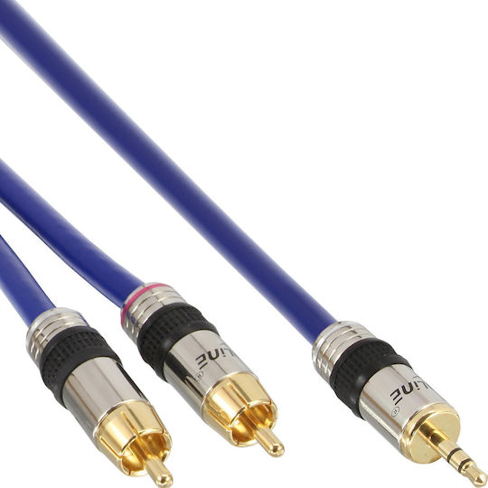 InLine Καλώδιο Ήχου 3.5mm male - RCA male Μπλε 1m 89931P