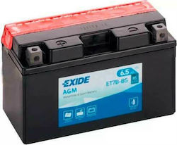 Exide Мотоциклетна батерия BT7B-BS 85Спецификация с капацитет 6Ах