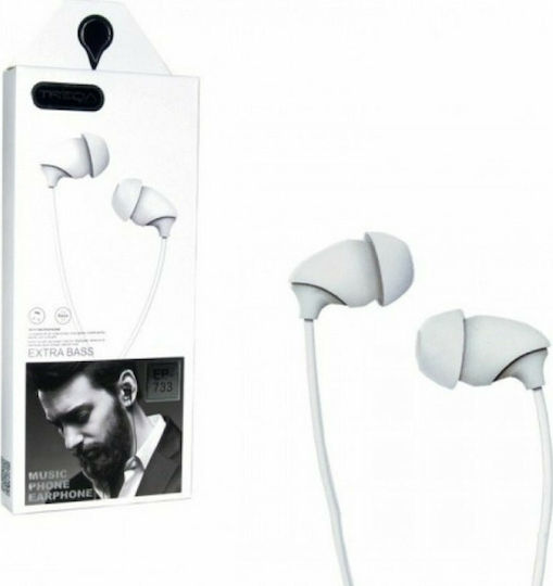 Treqa EP-733 In-ear Handsfree Ακουστικά με Βύσμα 3.5mm Λευκό