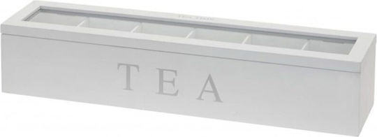 Κουτί για Τσάι με Καπάκι Ξύλινο Διάφανο 43x9x8.7cm