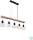 Globo Lighting Mina Pendant Chandelier Rail for 5 Bulbs E27 Black