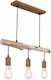 Globo Lighting Jakob Pendant Light Three-Light Rail for Socket E27 Brown