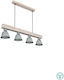 Globo Lighting Gunther Pendant Chandelier Rail for 4 Bulbs E27 Gray