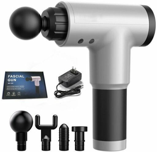 Factory Muscle Massager Fascial Gun Gun Massage for the Neck, the Head, the Waist, the Back, the Legs, the Body & the Hands with Vibration Gray