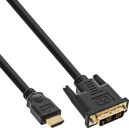 InLine 5m DVI-D male to HDMI male Cable Black (17665P)
