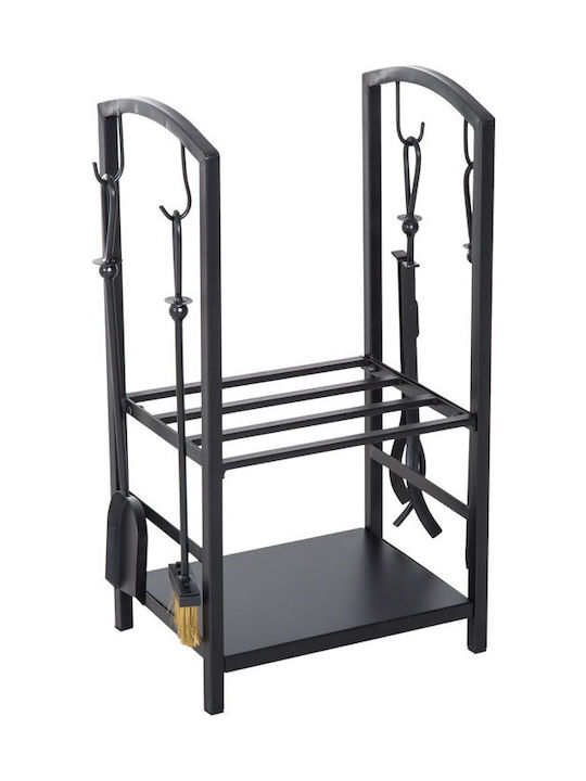 HomCom Metallisch Regal Holzlagerung 40x30x74.5cm