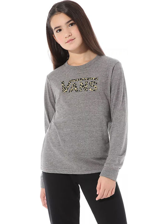 Kids' Shirt Long Sleeve Gray Leopard Heather