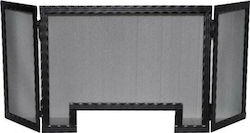 EcoHot Eco Sita Metallic Fireplace Screen with 3 Panels 60x24x44cm Black