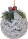 Hanging Ball Ornament Ornament Plastic Gray 10x10cm Set 4pcs