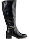 Envie Shoes Anatomic Leather Riding Boots with Rubber / Zipper Black