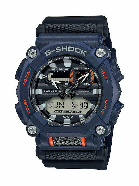 Casio G-shock Men's Watch 49mm Chronograph Battery with Blue Rubber Strap
