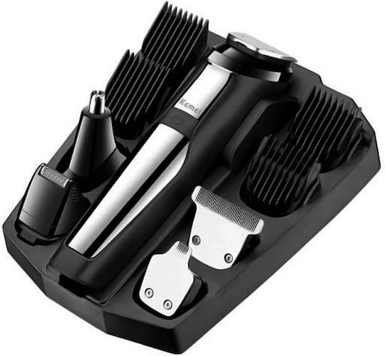 Kemei Set Wiederaufladbar Haarschneidemaschine Schwarz KM-8601