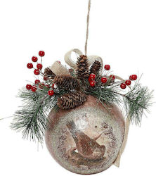 Espiel Weihnachtsfigur Glas Dekorativ Kugel Braun 24x24x11cm