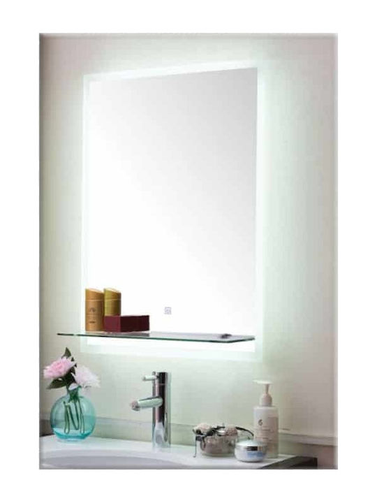 Gloria Revin Ορθογώνιος Καθρέπτης Μπάνιου με Ράφι 50x70cm