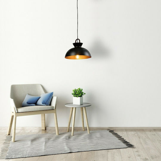 Hatzipantos Stores Pendant Light Black Bell with Socket E27 28cm