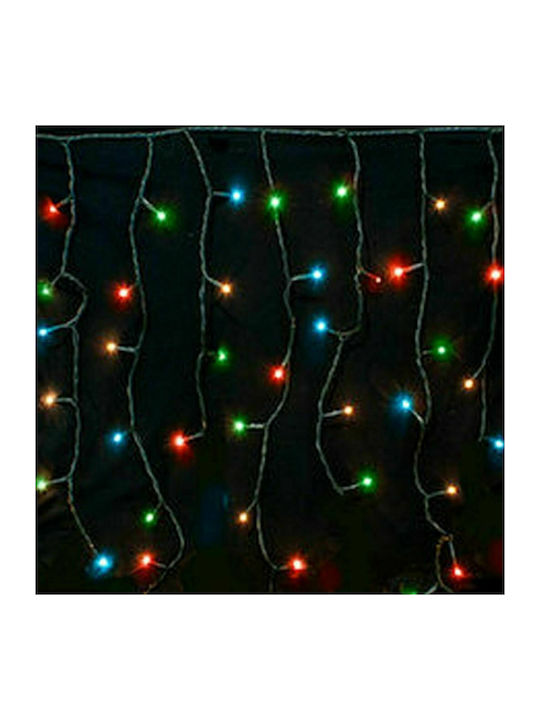 144 Becuri de Crăciun LED 3Pentruunsitedecomerțelectronicîncategoria"LuminideCrăciun",specificațiileunitățiisunturmătoarele: x 60cm Colorate de tip Ploaie cu Cablu transparent și Programe Eurolamp