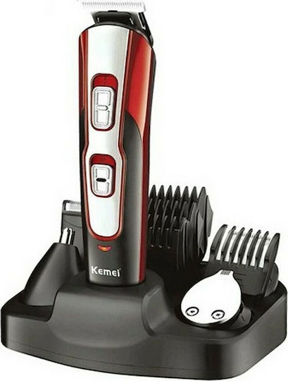 Kemei Set Rechargeable Hair Clipper Red KM-510