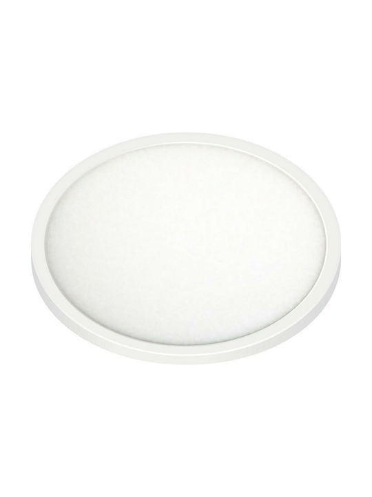 Spot Light Round Metallic Recessed Spot with Integrated LED and Warm White Light 8W 720Lm White 11.5x11.5cm.