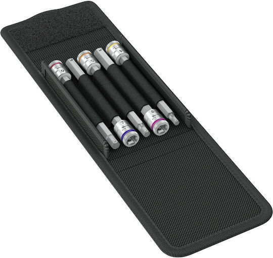 Wera Long Socket with Motor Allen and Socket 1/4'' Set 5pcs