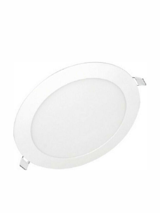 Aca Στρογγυλό Χωνευτό LED Panel Ισχύος 12W με Θερμό Λευκό Φως 17x17εκ.