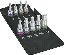 Wera Chei tubulare cu Vârfuri Allen și Patrat de Prindere 1/2'' Set 9buc