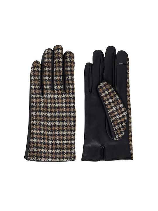 ICHI 'ELINA' GLOVES FOR WOMEN WITH LEATHER LINING 20110115-194008 (194008/BLACK)