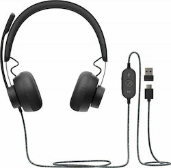 Logitech Zone Wired UC On Ear Multimedia Headphone with Microphone USB-A