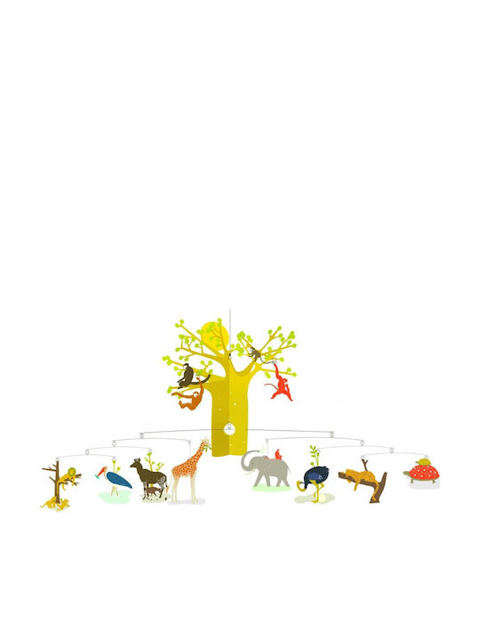 Djeco Kids Room Decorative Mobile Animals Yellow made of Wood African Savannah 80εκ.