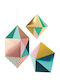 Djeco Kids Wall Decor Room Mobile Beige Made of Wood Rhombuses