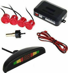 Car Parking System with Screen and 4 Sensors in Red Colour